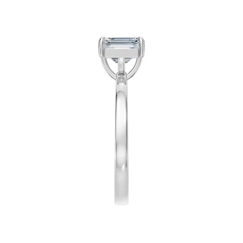Asscher Shaped Diamond Ring Top Side View