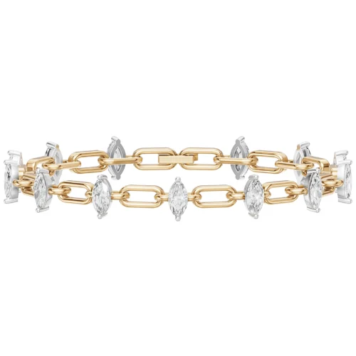 Aurora Marquise Gold Chain Bracelet Front View