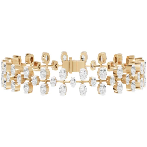 Brilliant Oval Diamond Drop Bracelet Front View
