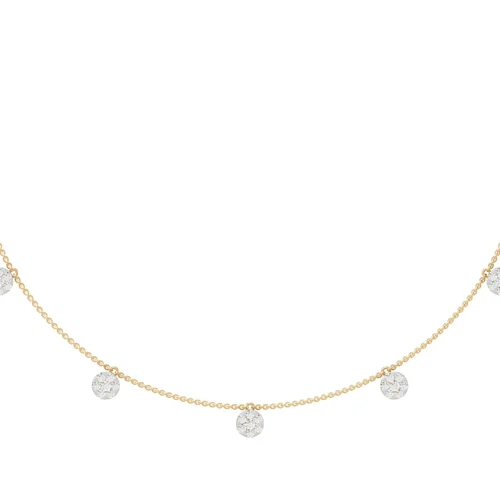 Celestial Charm Diamond Necklace Front Closeup View