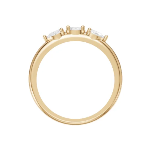 Classic Trio Oval Pear Diamond Ring Top Front View