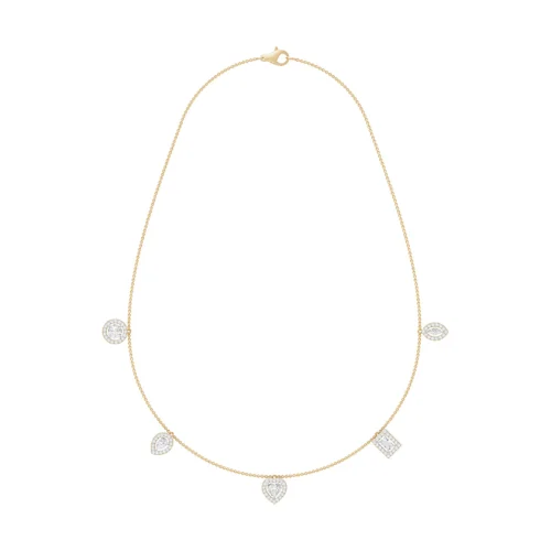 Cluster DropDiamond Necklace Front View
