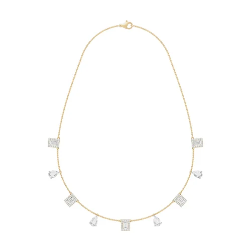 Delicate Drop Diamond Necklace Front View