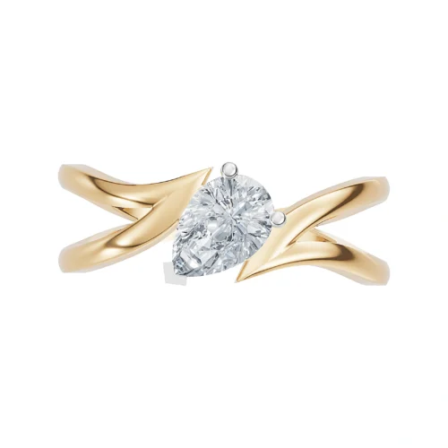 Designer Pear Shaped Diamond Ring Front View