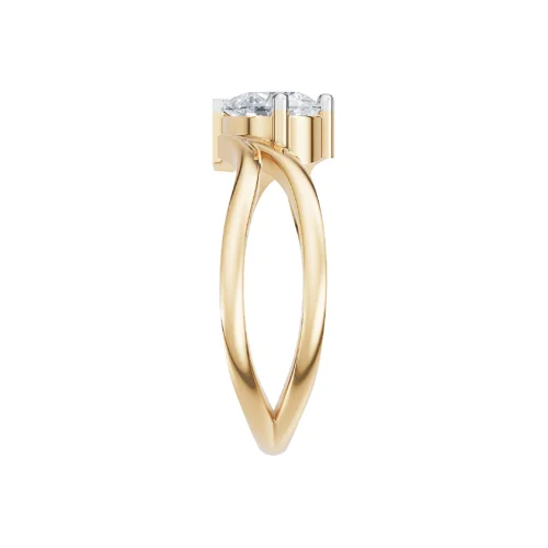 Designer Pear Shaped Diamond Ring Top Side View