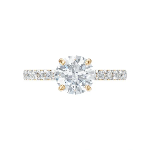 Designer Round Diamond Engagement Ring Front View