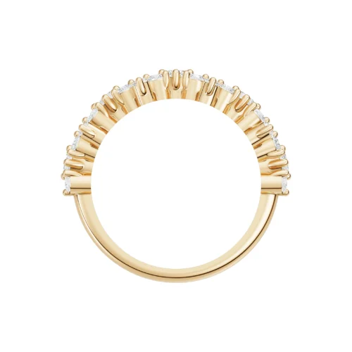 Elegant Diamond Galaxy Cluster Ring Side View