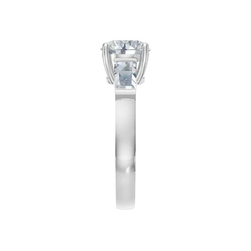 Elegant Round Cut Diamond Ring Top Side View