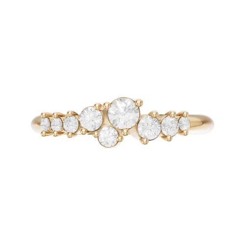 Elegant Round Diamond Cluster Ring Front View