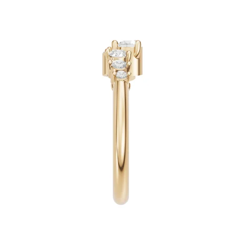 Elegant Round Diamond Cluster Ring Top Side view