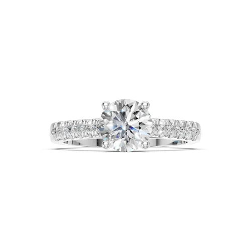 Elegant Round Shape Diamond Ring Front View