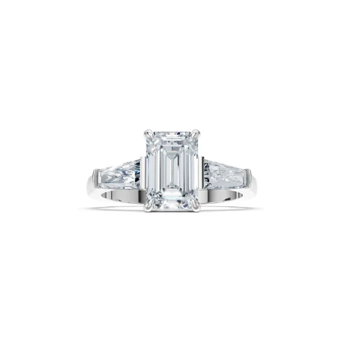 Emerald Cut Diamond Engagement Ring Front View