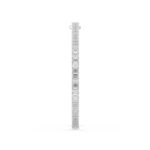 Emerald Diamond Tennis Bracelet White Gold Top Diamond View