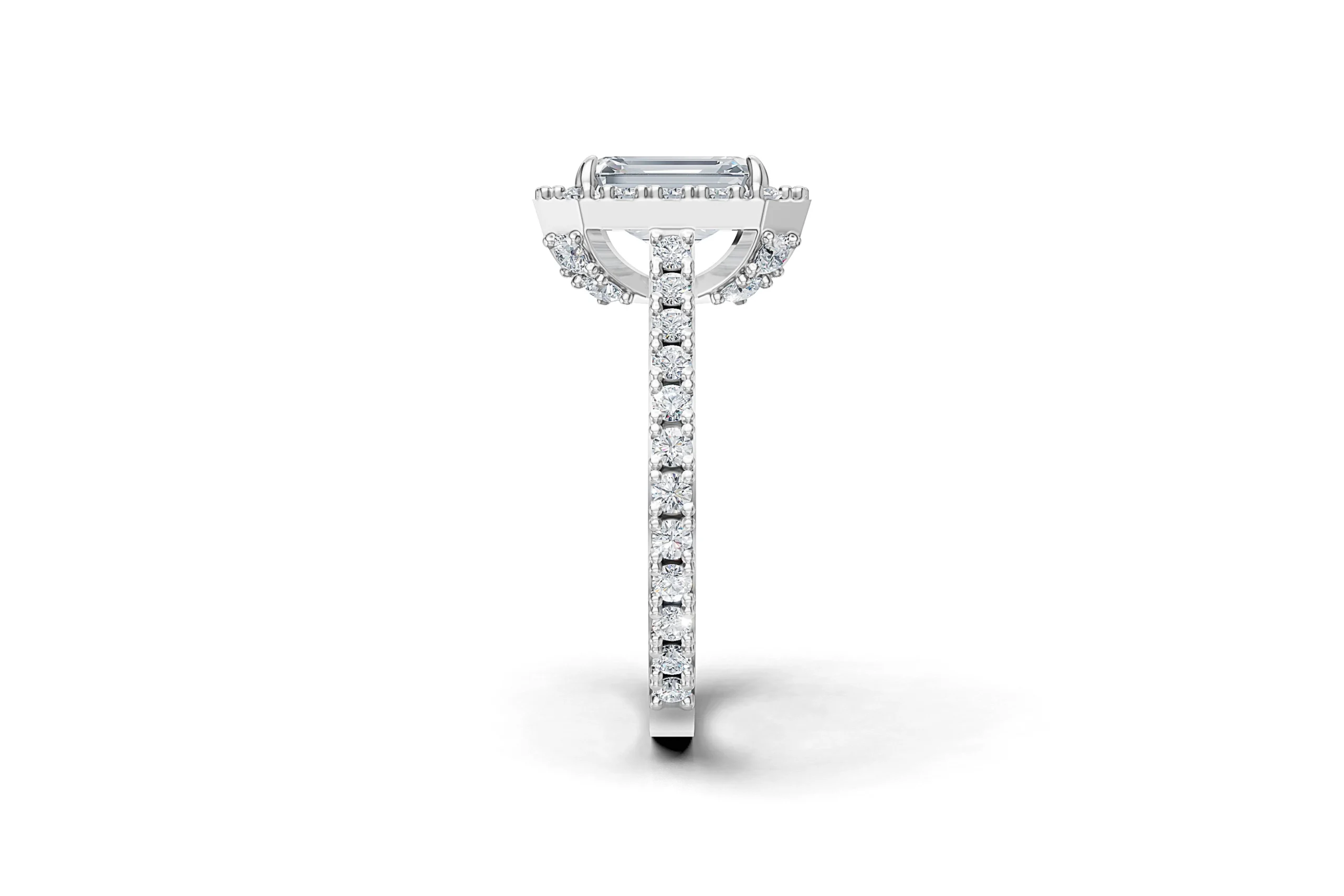 Emerald-and-Round-Halo-Diamond-Ring-Top-Side-View Emerald and Round Halo Diamond Ring Top Side View
