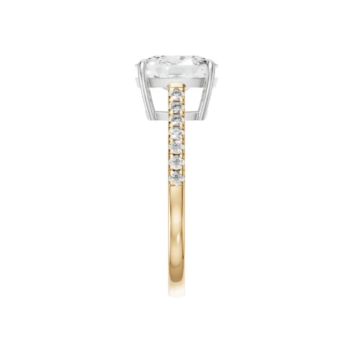 Exquisite Radiant Diamond Ring Top Side View