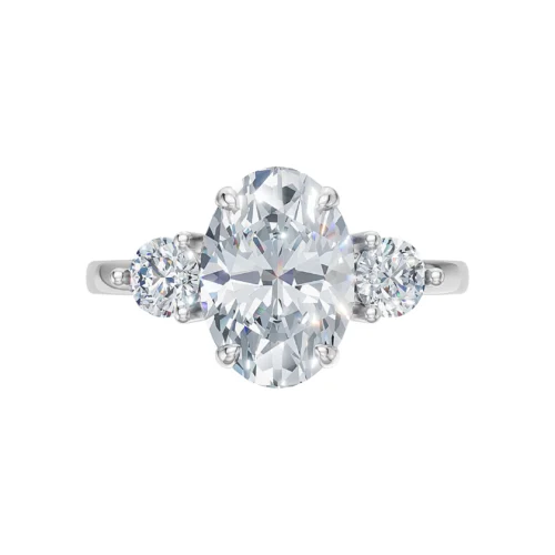 Fancy Oval Diamond Ring Front View