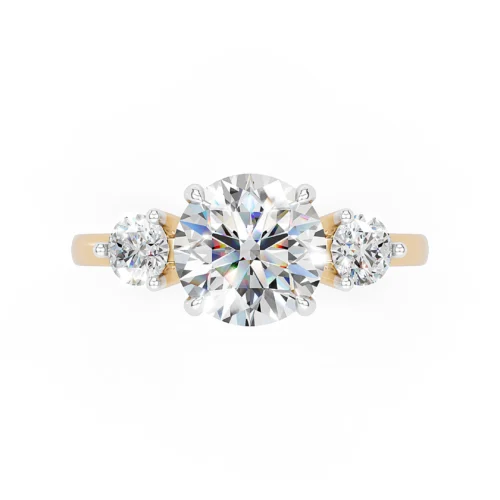 Fancy Round Diamond Ring Zoomed View