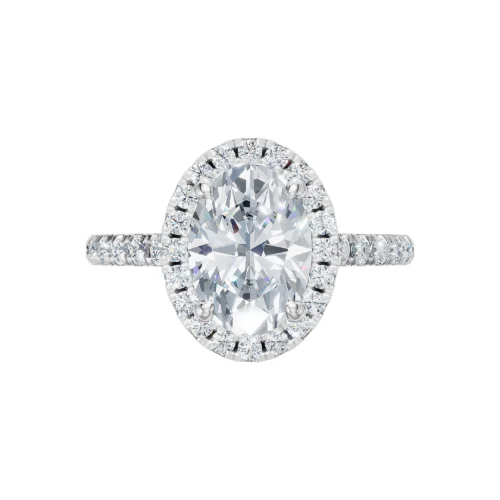 Halo Oval Diamond Ring Front View