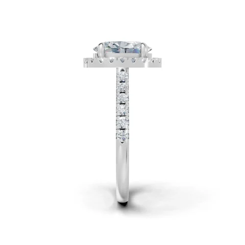 Halo Oval Diamond Ring Top Side View