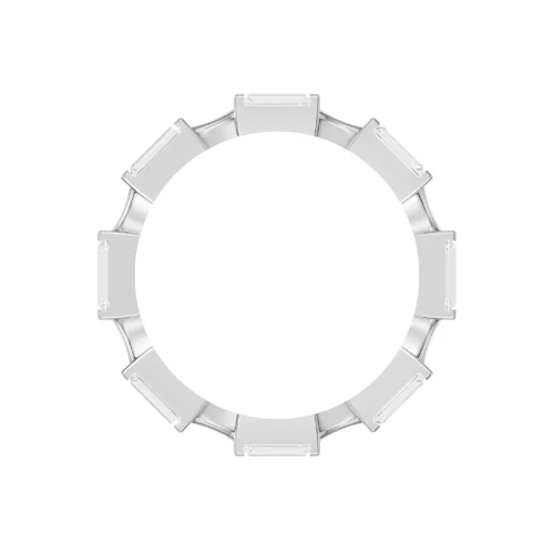 Minimalist Baguette Cut Diamond Ring Top Front View