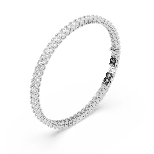 Oval Diamond Bracelet White Gold Side View