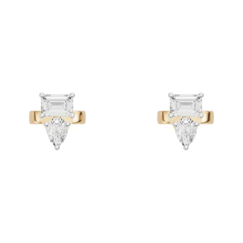 Regal Drop Diamond Earrings Front View
