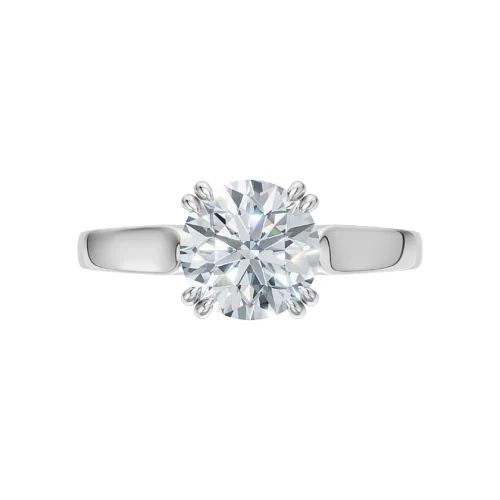 Round Solitaire Diamond Ring Front View
