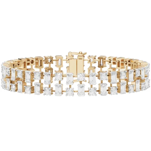 Royal Emerald Diamond Statement Bracelet Front View