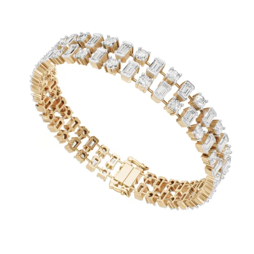 Royal Emerald Diamond Statement Bracelet Top Side View