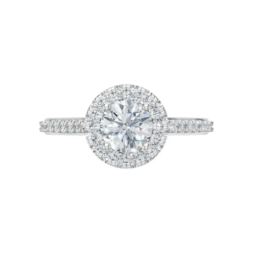 Stunning Round Halo Diamond Ring Front View