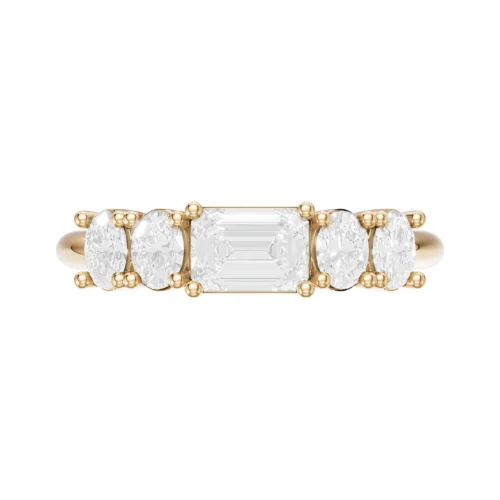 Yellow Oval Diamond Ring Front View