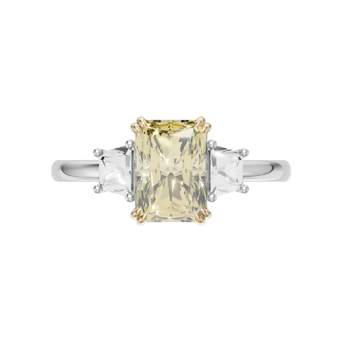 Yellow Radiant Cut Diamond Ring Front View