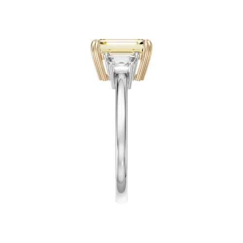 Yellow Radiant Cut Diamond Ring Top Side View