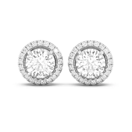 Halo Round Diamond Studs Earring