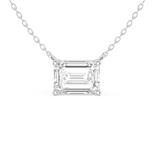 Solitaire Emerald Diamond Pendant
