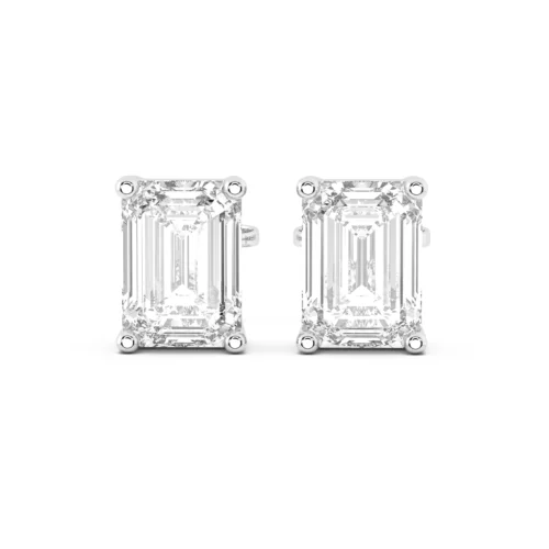 Solitaire Emerald Diamond Studs Earring