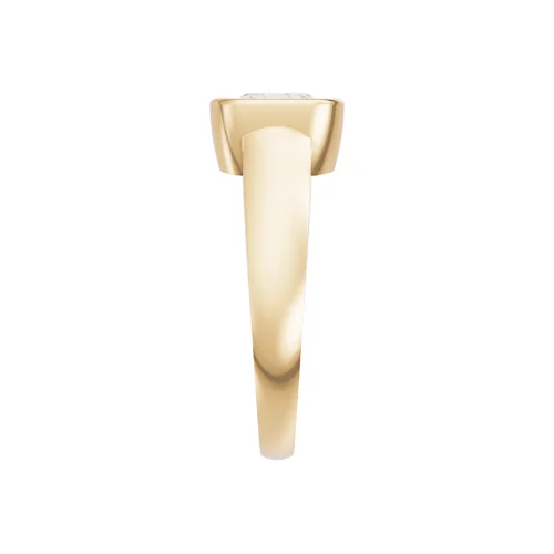 Cushion Cut Diamond Bold Band Ring Top Cushion Cut Diamond Bold Band Ring Top back side view